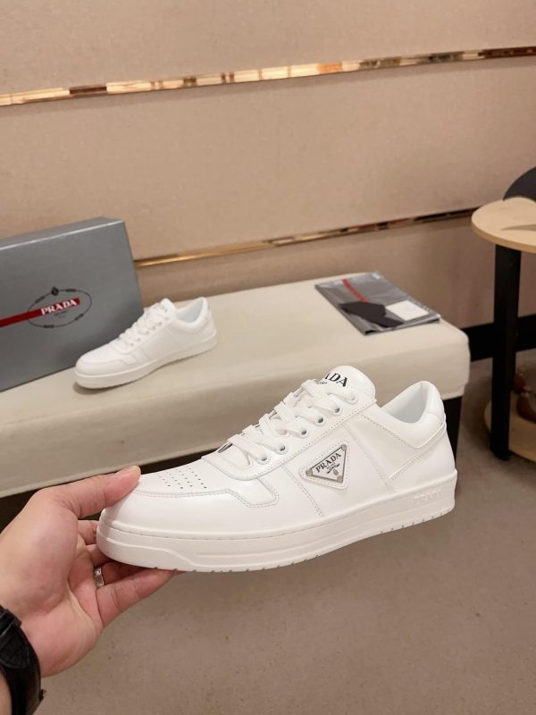 Prada White Downtown Leather Sneakers