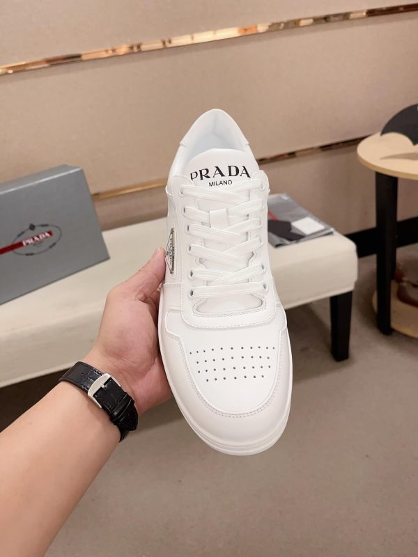 Prada White Downtown Leather Sneakers