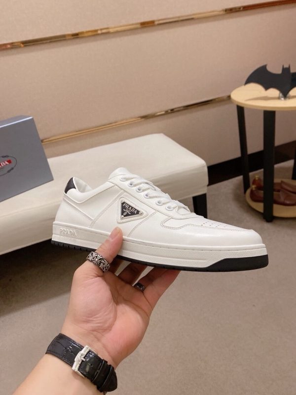 Prada White Downtown Leather Sneakers