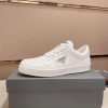 Prada White Downtown Leather Sneakers