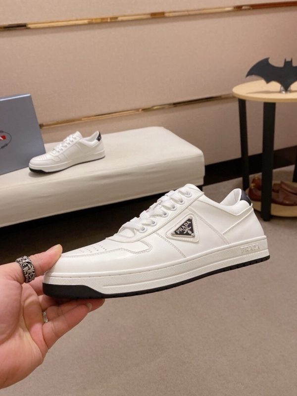 Prada White Downtown Leather Sneakers