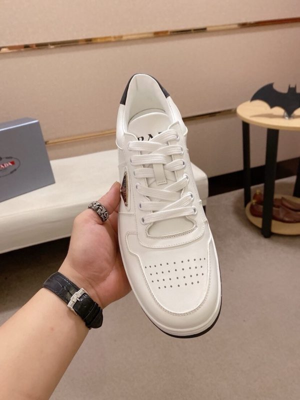 Prada White Downtown Leather Sneakers