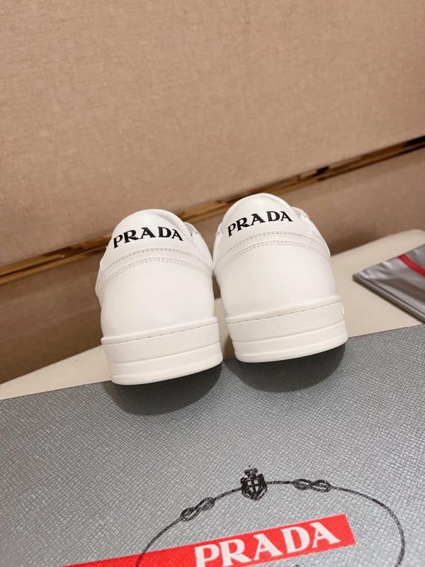 Prada White Downtown Leather Sneakers