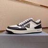 Prada White and Black Downtown Leather Sneakers