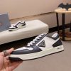 Prada White and Black Downtown Leather Sneakers