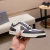 Prada White and Black Downtown Leather Sneakers