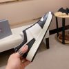 Prada White and Black Downtown Leather Sneakers