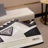 Prada White and Black Downtown Leather Sneakers