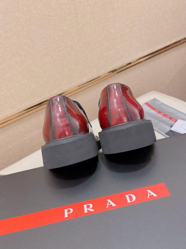 Prada brushed leather platform loafers.