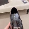 Prada brushed leather platform loafers.