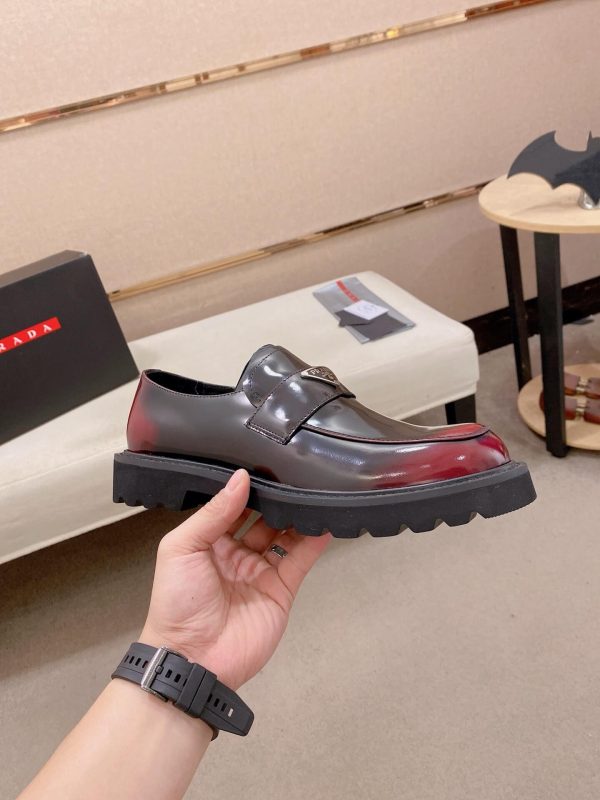Prada brushed leather platform loafers.