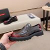 Prada brushed leather platform loafers.