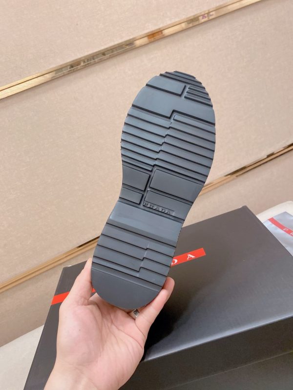 Prada leather platform loafers.