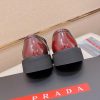 Prada leather platform loafers.