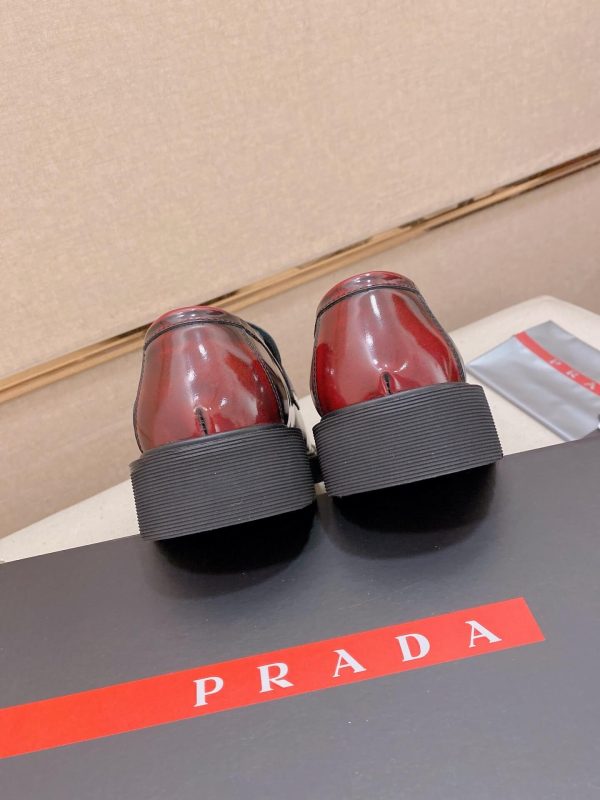 Prada leather platform loafers.