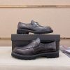 Prada leather platform loafers.
