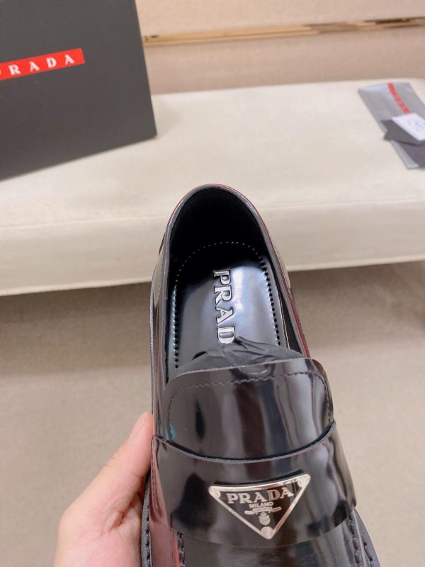 Prada leather platform loafers.