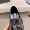Prada leather platform loafers.