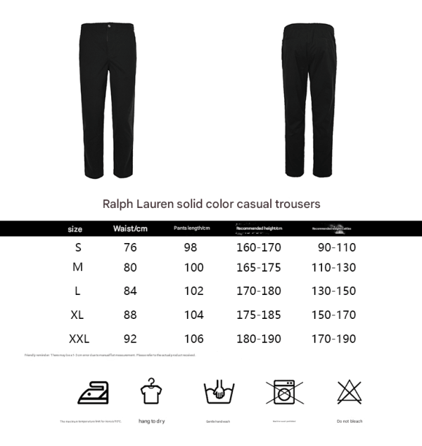 Ralph Lauren Solid Color Casual Trousers- Navy Blue