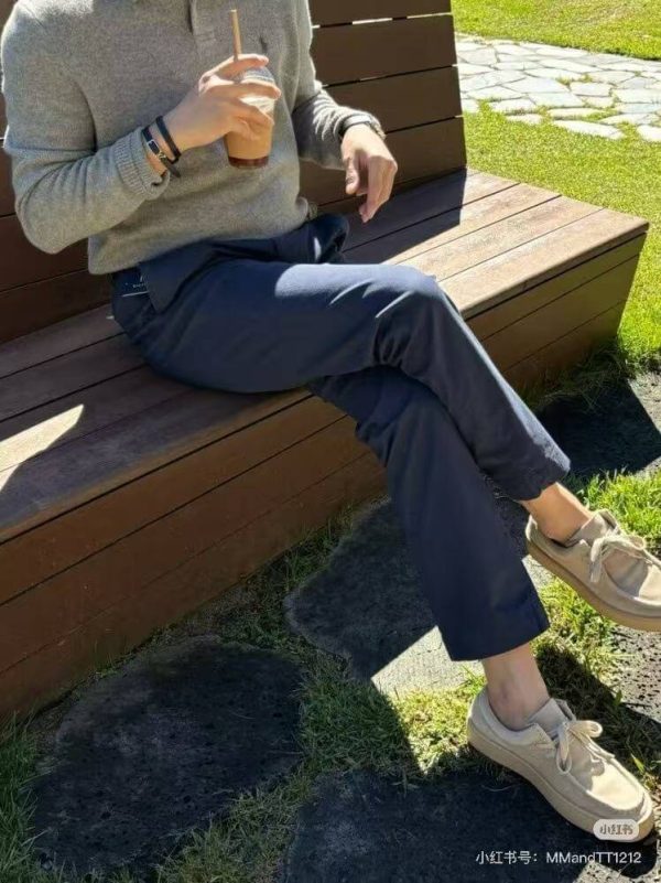 Ralph Lauren Solid Color Casual Trousers- Navy Blue