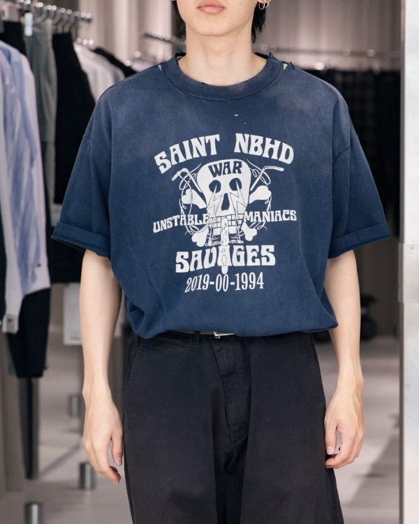 SAINT Mxxxxxx (Saint Michael) x NEIGHBORHOOD STHD . SS TEE SAINT NBHD- Navy Blue