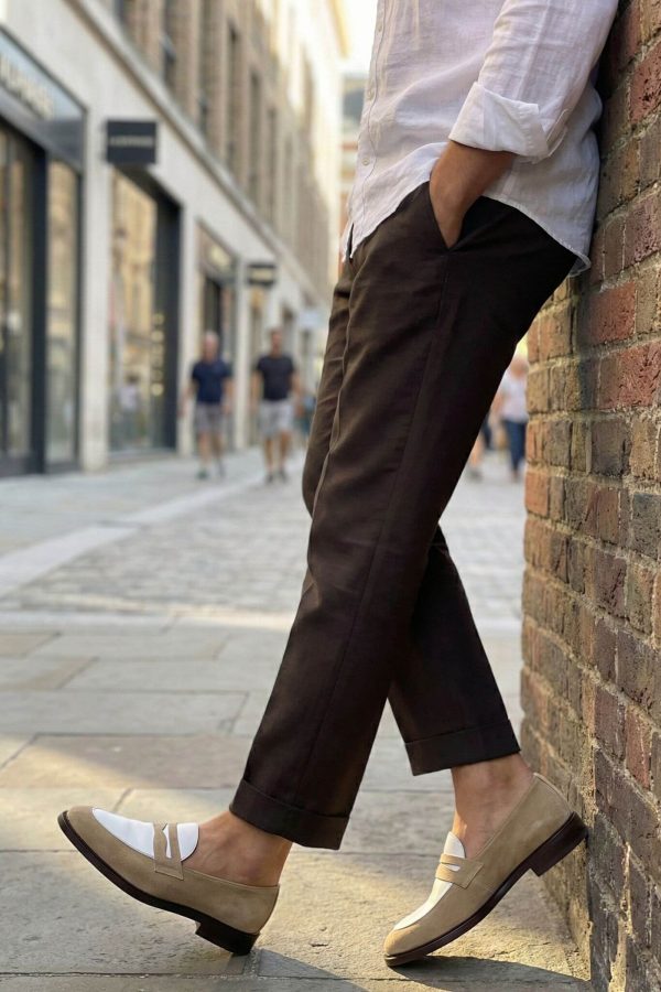 Sand-Beige-&-Ivory-Suede-Spectator-Loafer -The-Resort-Wedding-Edition (3) Sand Beige & Ivory Suede Spectator Loafer | The Resort Wedding Edition