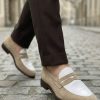 Sand-Beige-&-Ivory-Suede-Spectator-Loafer -The-Resort-Wedding-Edition (4) Sand Beige & Ivory Suede Spectator Loafer | The Resort Wedding Edition