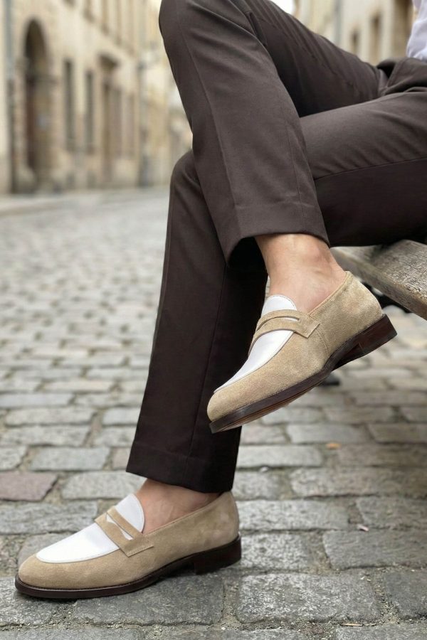 Sand-Beige-&-Ivory-Suede-Spectator-Loafer -The-Resort-Wedding-Edition (5) Sand Beige & Ivory Suede Spectator Loafer | The Resort Wedding Edition
