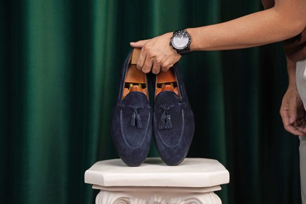 Sapphire Navy Suede Tassel Loafer | The Coastal Gala Edition