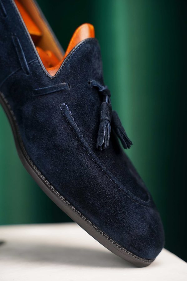 Sapphire Navy Suede Tassel Loafer | The Coastal Gala Edition