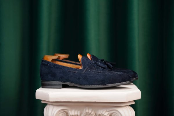 Sapphire Navy Suede Tassel Loafer | The Coastal Gala Edition