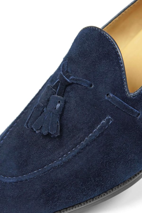 Sapphire Navy Suede Tassel Loafer | The Coastal Gala Edition
