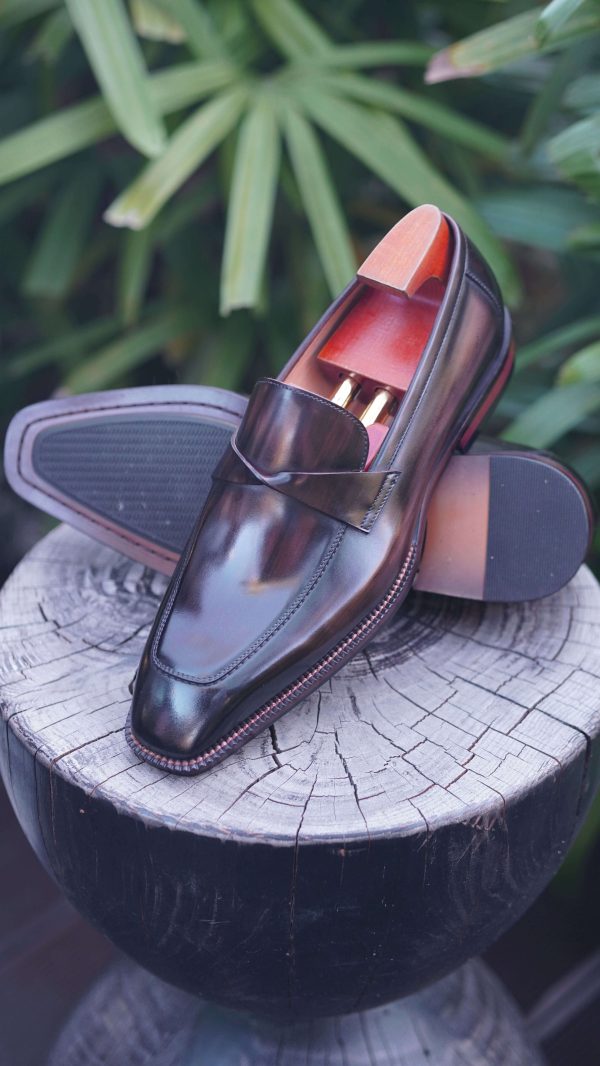 Umber Hand-Painted Chisel Penny Loafer | The Modern Visionary Edition