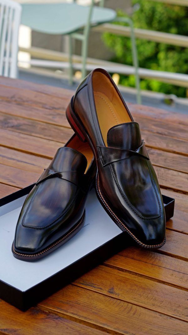 Umber Hand-Painted Chisel Penny Loafer | The Modern Visionary Edition