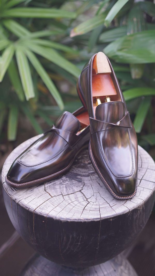 Umber Hand-Painted Chisel Penny Loafer | The Modern Visionary Edition