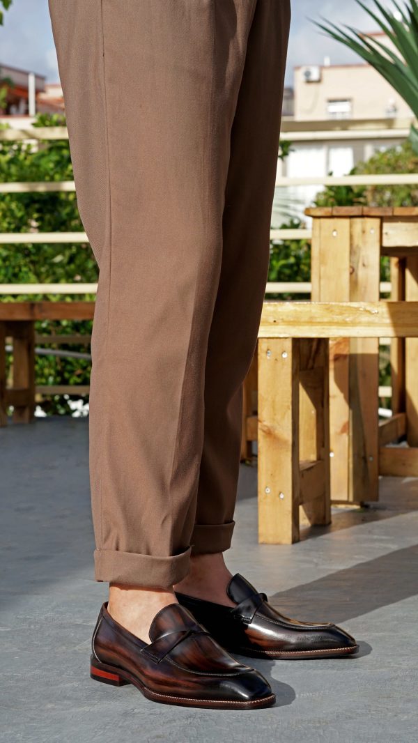 Umber Hand-Painted Chisel Penny Loafer | The Modern Visionary Edition