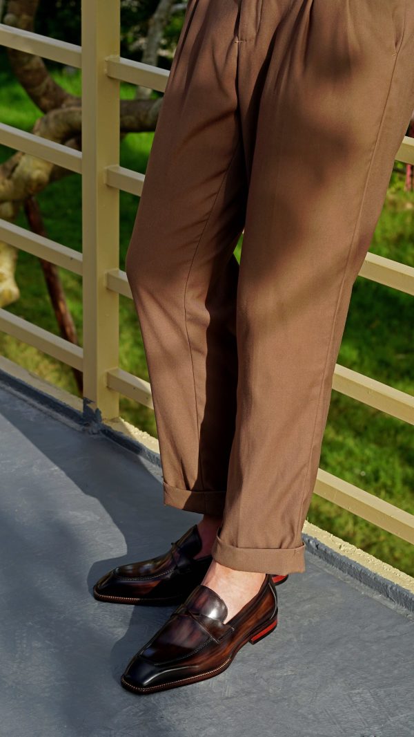 Umber Hand-Painted Chisel Penny Loafer | The Modern Visionary Edition