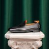 Onyx Leather & Suede "Velvet Crest" Loafer | The Black Tie Summer Edition