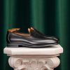 Onyx Leather & Suede "Velvet Crest" Loafer | The Black Tie Summer Edition
