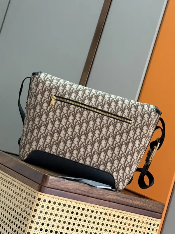 Dior Jett Men's Brown Jacquard Messenger Bag