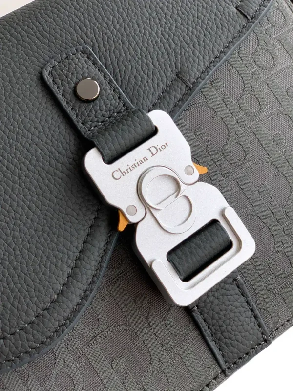 Dior Mini Saddle Messenger Bag in Black Calfskin