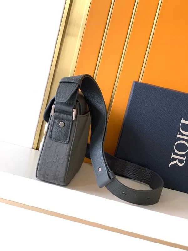 Dior Mini Saddle Messenger Bag in Black Calfskin