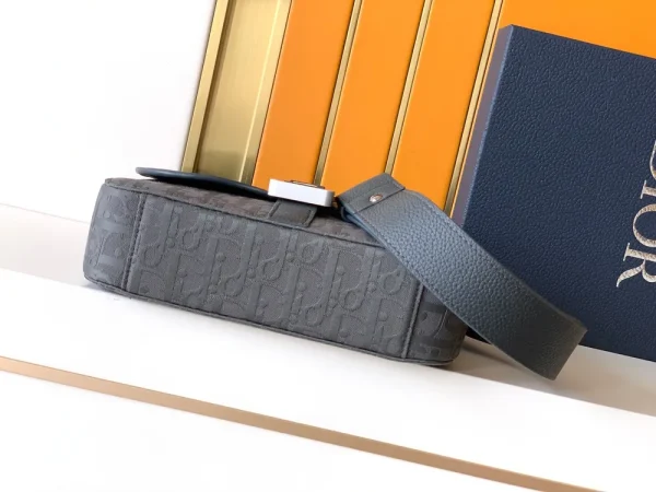 Dior Mini Saddle Messenger Bag in Black Calfskin