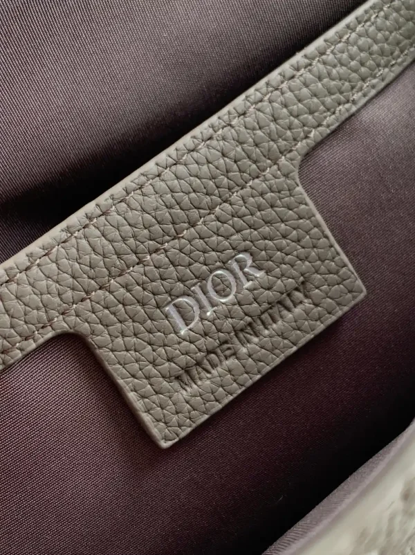 Dior Small Saddle Messenger Bag in Gray Leather