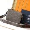 Dior Small Saddle Messenger Bag in Gray Leather