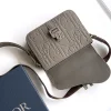 Dior Small Saddle Messenger Bag in Gray Leather