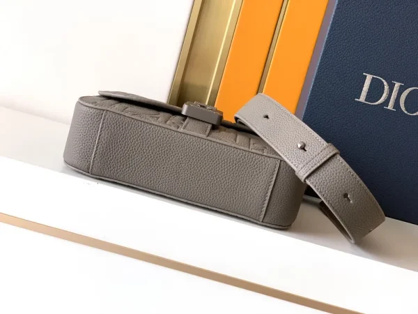 Dior Small Saddle Messenger Bag in Gray Leather