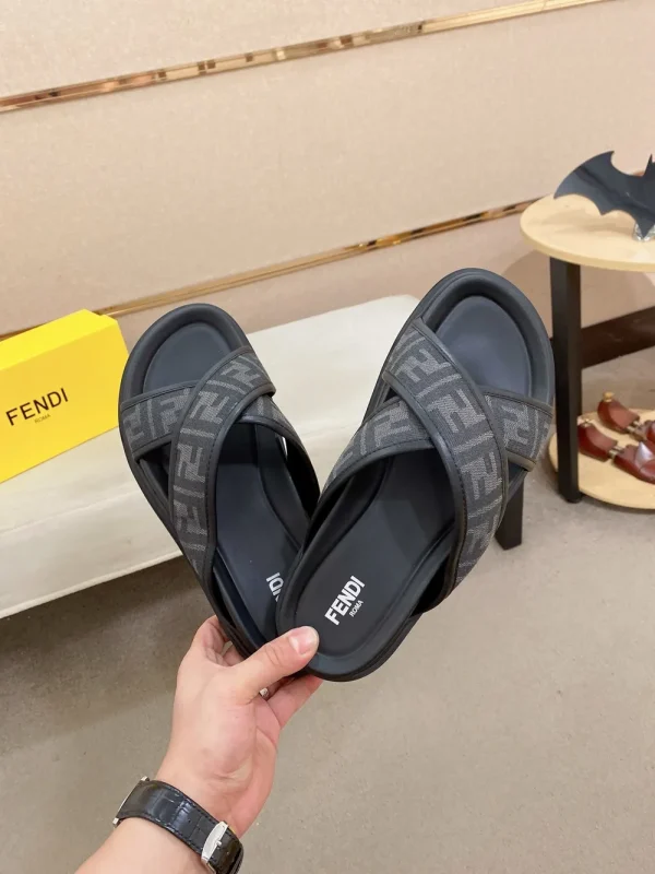 Fendi Diagonal FF Jacquard Men's Slide