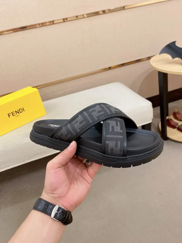 Fendi Diagonal FF Jacquard Men's Slide