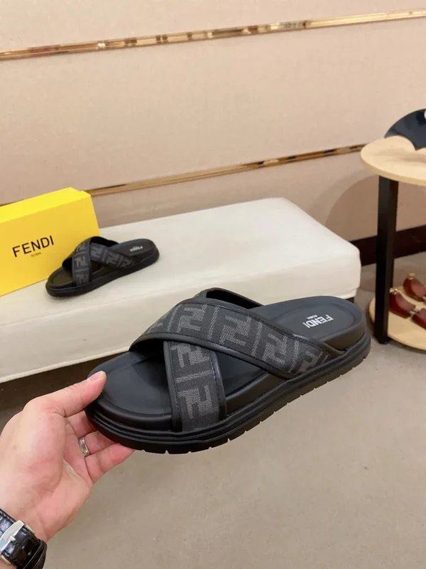 Fendi Diagonal FF Jacquard Men's Slide